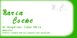 maria csepe business card