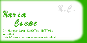 maria csepe business card